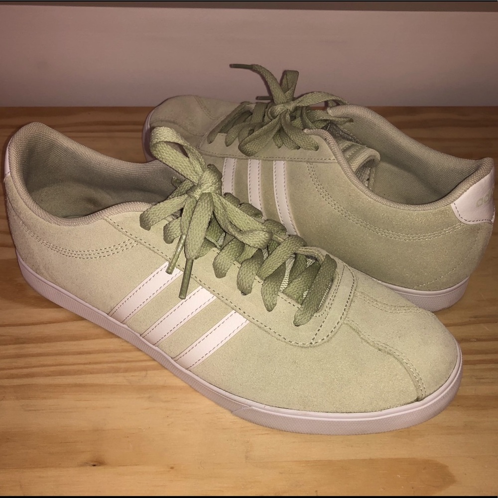 mint green adidas sneakers